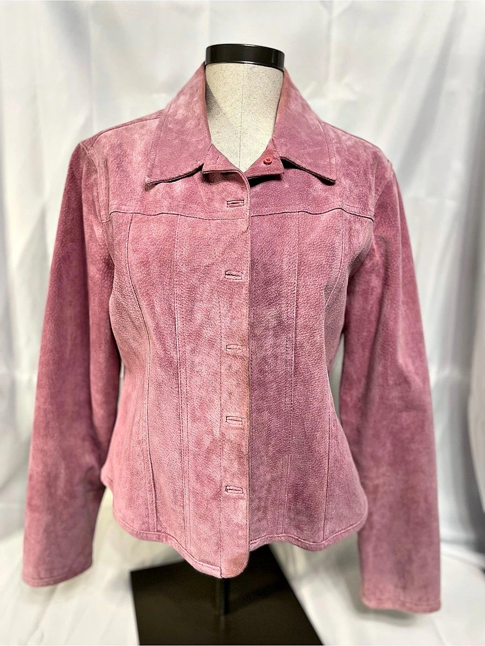 Live a Little Pink Suede-Style Jacket Size Medium Like New